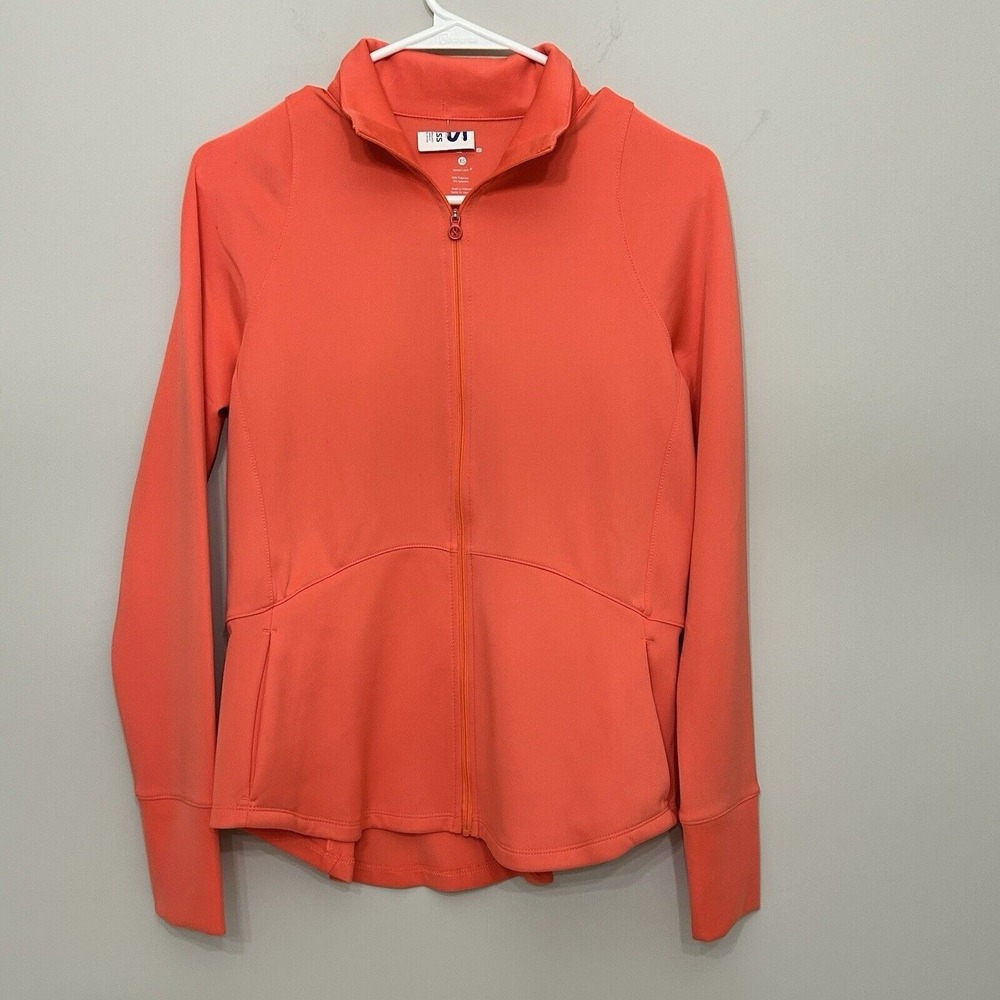 Layer 8 Jacket Womens XS Coral Qwick-Dry Full Zip Thumbhole Active Athleisure